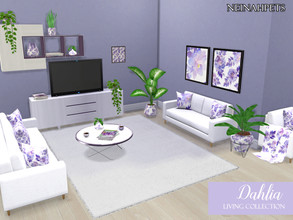 Sims 4 — Dahlia Living Collection by neinahpets — A beautiful collection of living room furniture and accessories