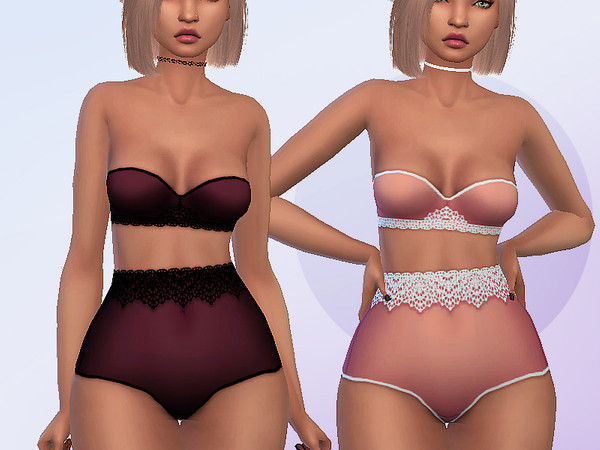 Sims 4 — | Lovu Lace by Saruin — Cute Set Lots of Lace *9 Supa Sekushii variations **Beware of transparency If you don't