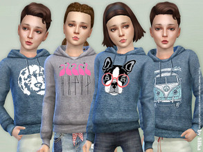 Sims 4 — Childrens Hoodie 01 by lillka — Hoodie for girls and boys / 4 styles 