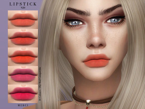 Sims 4 — Lipstick N20 by -Merci- — Lipstick in 10 Colours. HQ mod compatible. Unisex, teen-elder. Have Fun!