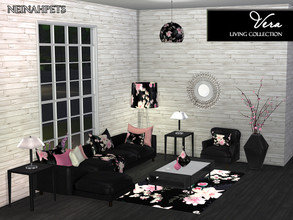 Sims 4 — Vera Living Collection {MESH REQUIRED} by neinahpets — A beautiful living room collection in black and