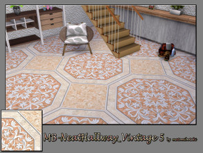 Sims 4 — MB-NeatHallway_Vintage5 by matomibotaki — MB-NeatHallway_Vintage5, elegant vintage floor tile with floral decor