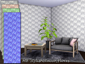 Sims 4 — MB-StylishStucco_Flores by matomibotaki — MB-StylishStucco_Flores, elegant texture with 3D effect, comes in 4