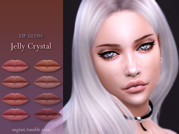 Sims 4 — LIP GLOSS - Jelly Crystal by ANGISSI — *Base game *8 colors *HQ compatible *FEMALE *Works with all skins *Custom