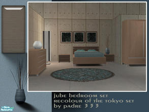 Sims 2 — Jube Bedroom Suite by Padre — A mild muted green coupled with light timber and cool blues for your sims to sleep