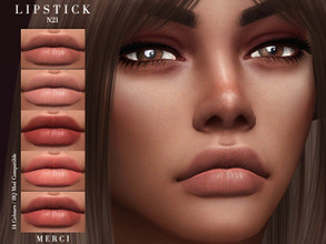 Sims 4 — Lipstick N21 by -Merci- — Lipstick in 14 Colours. HQ mod compatible. Unisex, teen-elder. Have Fun!