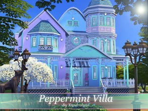 Sims 4 — Peppermint Villa by Xandralynn — Peppermint Villa is a two-story house, suitable for a growing sim family. It