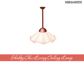 Sims 4 — Shabby Chic Living Ceiling Lamp by neinahpets — A ceiling lamp with a flowering shade.