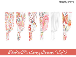 Sims 4 — Shabby Chic Living Curtain (Left) by neinahpets — Left panel curtains in 6 pattern variations.