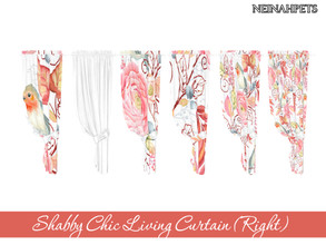 Sims 4 — Shabby Chic Living Curtain (Right) by neinahpets — Right curtain panel in 6 pattern variations.
