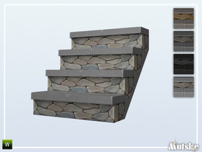 Sims 4 — Stairs Add-on Stony Steps 4 steps by Mutske — This stair is part of the StairsAddOn set. Round side for the