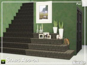 Sims 4 — Stairs Add-on Part 1 by Mutske — This set contains corner and rounds stairs, they match EA stairs but are not