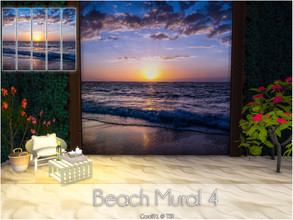 Sims 4 — Beach Mural 4 by Caroll912 — 5 tile beach themed mural. Recommended to use it over tall walls.
