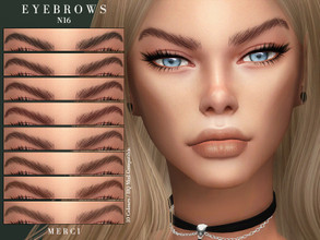 Sims 4 — Eyebrows N16 by -Merci- — Eyebrows in 10 Colours. HQ mod compatible. Unisex, teen-elder. Have Fun!