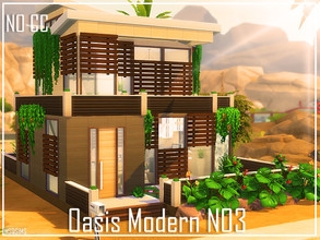 Sims 4 — Oasis Modern N03 by MSQSIMS — This modern house is perfect for a single sim. It features: 1 Living room with