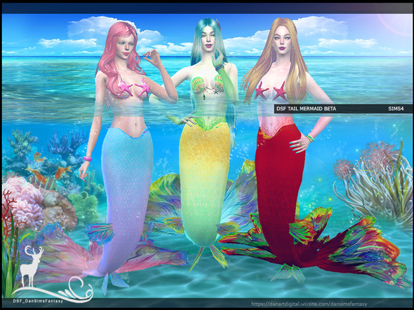 Sims 4 — DSF MERMAID TAIL BETA by DanSimsFantasy — You can give your mermaids a colorful look with this design, inspired
