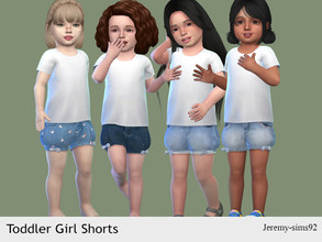 Sims 4 — Toddler Girl Shorts - Toddlers SP needed by jeremy-sims92 — 4 swatches/ mesh by EA. Toddlers SP needed Hairs by
