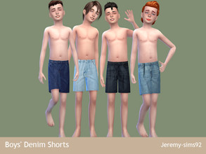 Sims 4 — Boys 'Denim short by jeremy-sims92 — 4 swatches/ mesh by EA. Hairs by naevyssims, Simiracle Poses by S4Nexus,