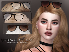 Sims 4 — Sindra Glasses V2 by Pralinesims — Glasses in 4 colors.