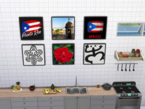 Sims 4 — Orgullo! Puerto Rico Collection Wall Art-REQUIRES CATS AND D by wtrshpdwn — Show your Boricua pride with this