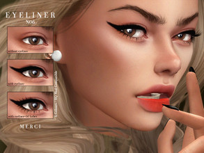 Sims 4 — Eyeliner N06 by -Merci- — Eyeliner in 6 Colours. HQ mod compatible. Unisex and teen-elder. Have Fun!