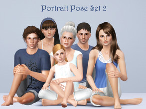 Sims 3 — Portrait Set 2 by jessesue2 — Portrait set 2 has 6 poses consisting of a child, grandma, mom, dad and 2