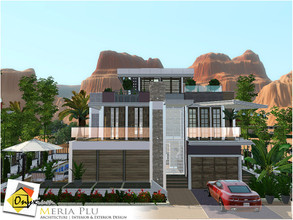 Sims 3 — Meria Plu by Onyxium — On the first floor: Living Room | Dining Room | Kitchen | Bathroom | Garage On the second