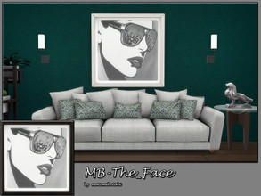 Sims 4 — MB-The_Face by matomibotaki — MB-The_Face, modern wall art in comic style, comes with black and white frame and