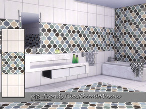 Sims 4 — MB-TrendyTile_RhombMosaic by matomibotaki — MB-TrendyTile_RhombMosaic, stylish tile wall with ceracmic - and