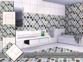 Sims 4 — MB-TrendyTile_RhombMosaic_SET by matomibotaki — MB-TrendyTile_RhombMosaic_SET, stylish colored tile floor and