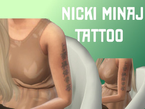 Sims 4 — Nicki Minaj Tattoo by emil7747 — Nicki Minaj Tattoo (God is always with you) Will fit in your nicki CAS or any
