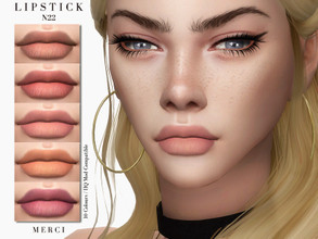 Sims 4 — Lipstick N22 by -Merci- — Lipstick in 10 Colours. HQ mod compatible. Unisex, teen-elder. Have Fun!