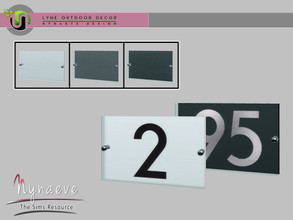 Sims 4 — Lyne House Number Plaque by NynaeveDesign — Lyne House Number Plaque Located in Decor - Miscellaneous Price: 29