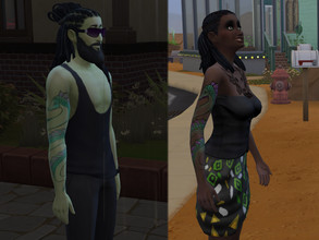 Sims 4 — Windenburg sea monster tattoo by yagna2211 — 2 swatches for lighter and darker skintones