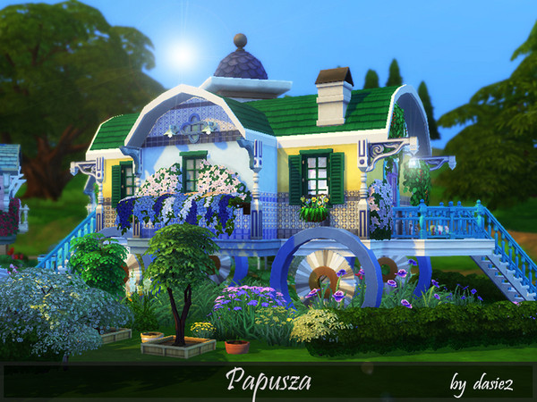 Sims 4 — Papusza by dasie22 — Papusza is a lovely, colorful Romani camp.This charming lot features three bedrooms, three