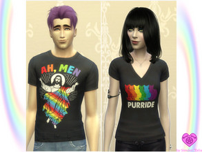 Sims 4 — Pride Month Shirt Set by Simder_Talia — Fun Pride T-shirts for Pride Month or any day of the year. 1 Swatch.