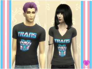 Sims 4 — Trans Pride T Shirt Set by Simder_Talia — Fun shirts for Pride Month or any day of the year. 1 Swatch.