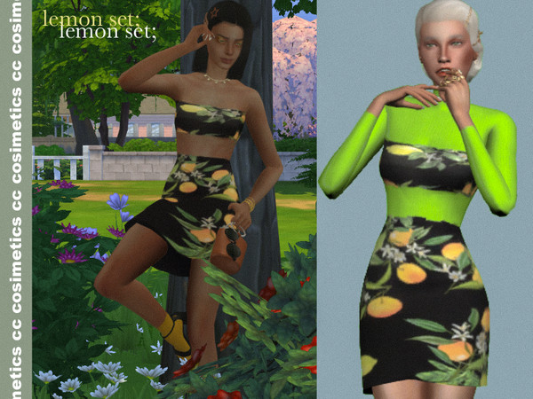 Sims 4 — lemon set . by cosimetics — one swatch . custom cas thumbnail . womens . teen to elder .
