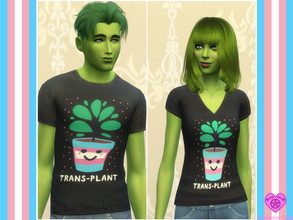 Sims 4 — Trans Pride Shirt for Plant Sims Set by Simder_Talia — Fun shirts for Pride Month or any day of the year. 1