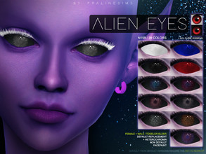 Sims 4 — Alien Eyes N155 by Pralinesims — Alien eyes, they come in 39 colors, for all ages and genders. 28 + 1 individual