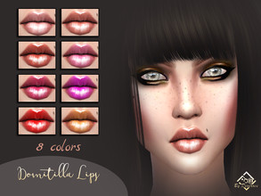 Sims 4 — Domitilla Lipstick by Devirose — Wonderful glossy colors for lips, elegant and chic. The reflections are unique.