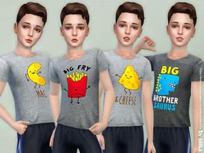 Sims 4 — T-Shirt Collection for Boys P13 by lillka — T-Shirt Collection for Boys P13 4 styles
