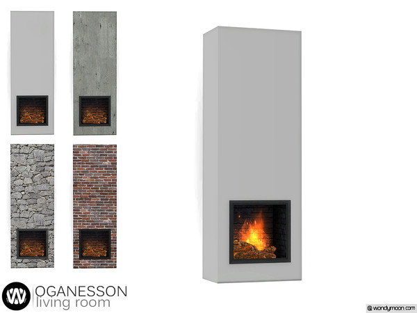 Sims 4 — Oganesson Fireplace by wondymoon — - Oganesson Living Room - Fireplace - Wondymoon|TSR - Creations'2019