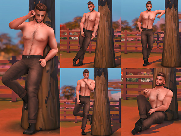Sims 4 — The Tree and Me Pose Pack 1 by KatVerseCC — I always get asked to make more poses for male sims.. So, I hope you