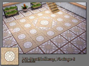 Sims 4 — MB-NeatHallway_Vintage8 by matomibotaki — MB-NeatHallway_Vintage8, elegant vintage stone tile floor with lovely