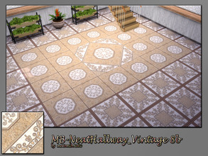 Sims 4 — MB-NeatHallway_Vintage8b by matomibotaki — MB-NeatHallway_Vintage8b, elegant vintage stone tile floor with