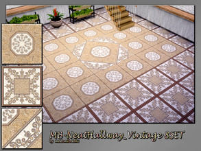 Sims 4 — MB-NeatHallway_Vintage8SET by matomibotaki — MB-NeatHallway_Vintage8SET, elegant vintage stone tile floor set