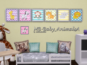 Sims 4 — MB-Baby_AnimalsA by matomibotaki — MB-Baby_AnimalsA, cute baby-painting for your little Sims kids, comes with 2