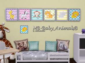 Sims 4 — MB-Baby_AnimalsB by matomibotaki — MB-Baby_AnimalsB, cute baby-painting for your little Sims kids, comes with 2