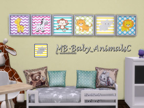 Sims 4 — MB-Baby_AnimalsC by matomibotaki — MB-Baby_AnimalsC, cute baby-painting for your little Sims kids, comes with 2